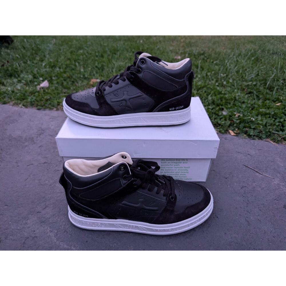 Premiata Midquinnd Timeless Trainers Sz 40 Black‎ Leather Suede Rare $475 6022